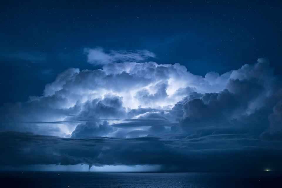Water spout photo near Italy