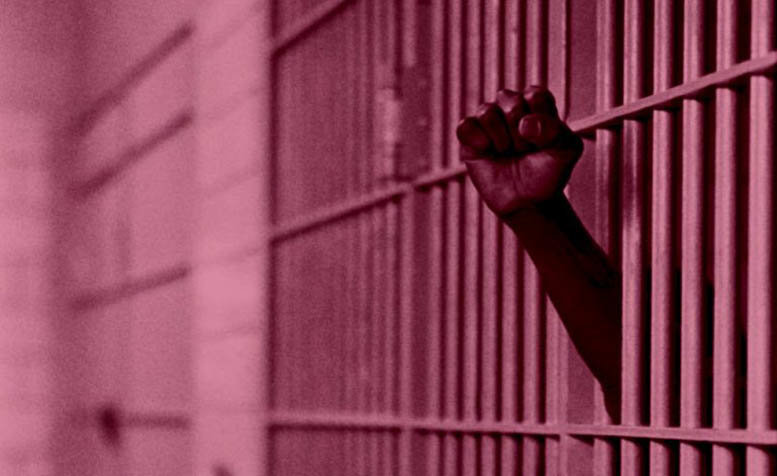 Click to enlarge prison cell black fist