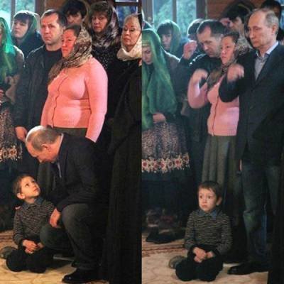 Click to enlarge putin talking to young boy