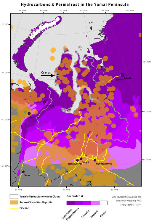 Yamal map info on permafrost etc
