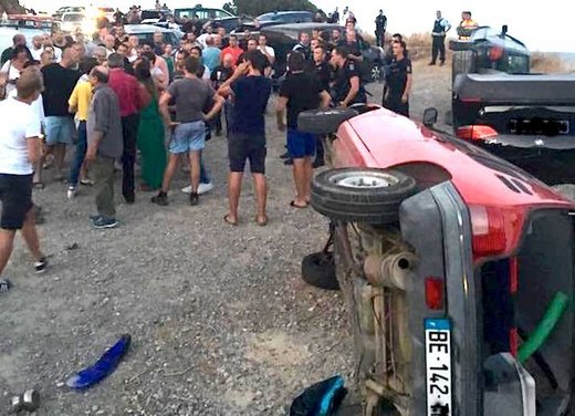 overturned car Corsica