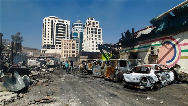 Yemen damage from Saudi air strikes