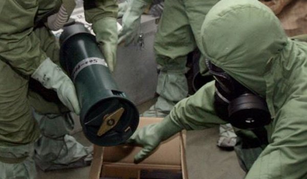 Aleppo forensics officers