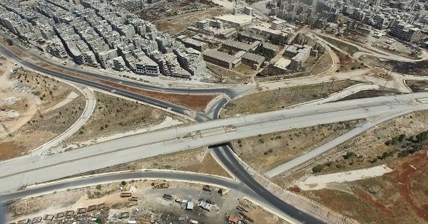 Click to enlarge Main entrance road in southwest Aleppo, Salaheddin district