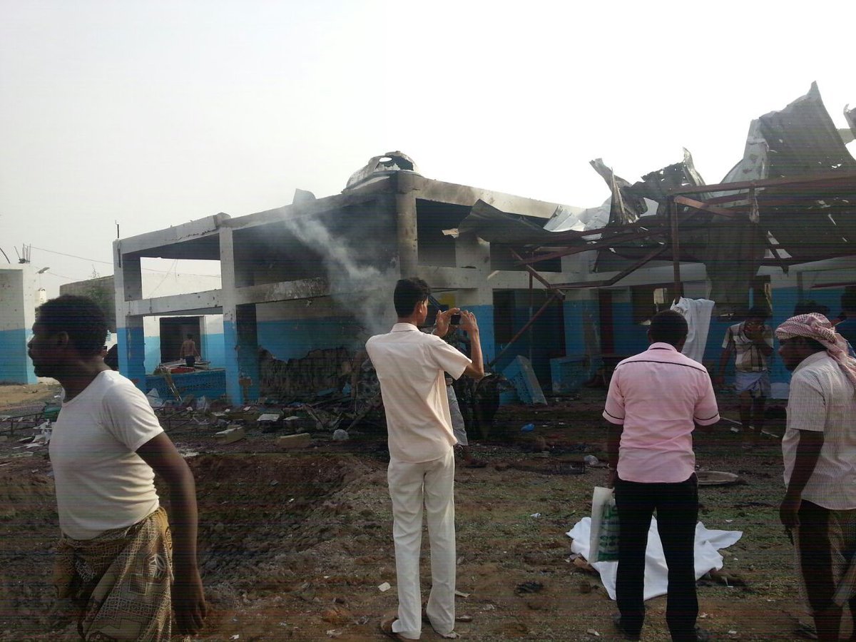 Click to enlarge MSF hospital bombed in Yemen