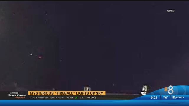 Click to enlarge Fireball over San Diego
