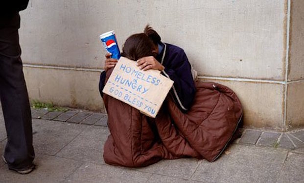 Click to enlarge homeless woman england