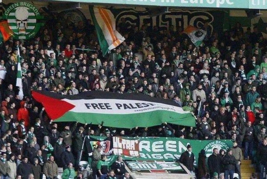palestine flags celtic football