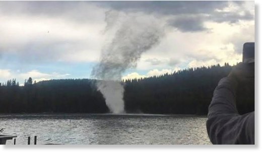 A water spout was spotted on Donner Lake on Thursday, Aug. 18, 2016
