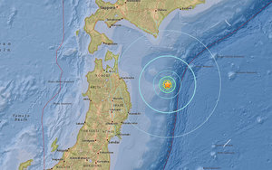 japan earthquake map
