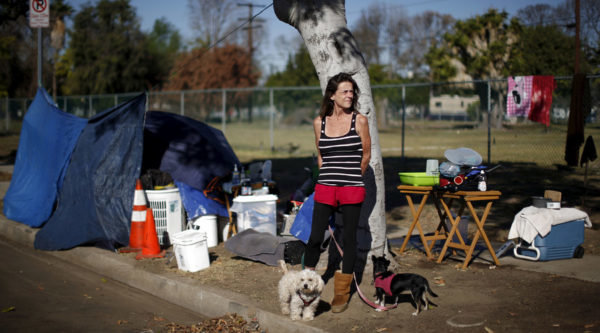 homeless woman