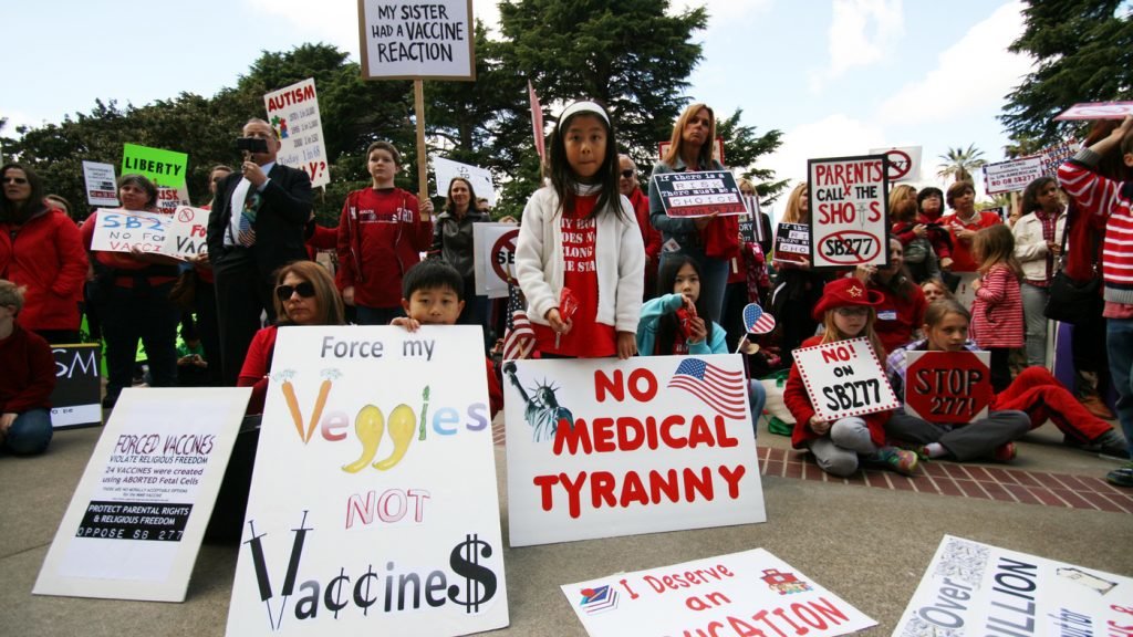Click to enlarge vaccine protest