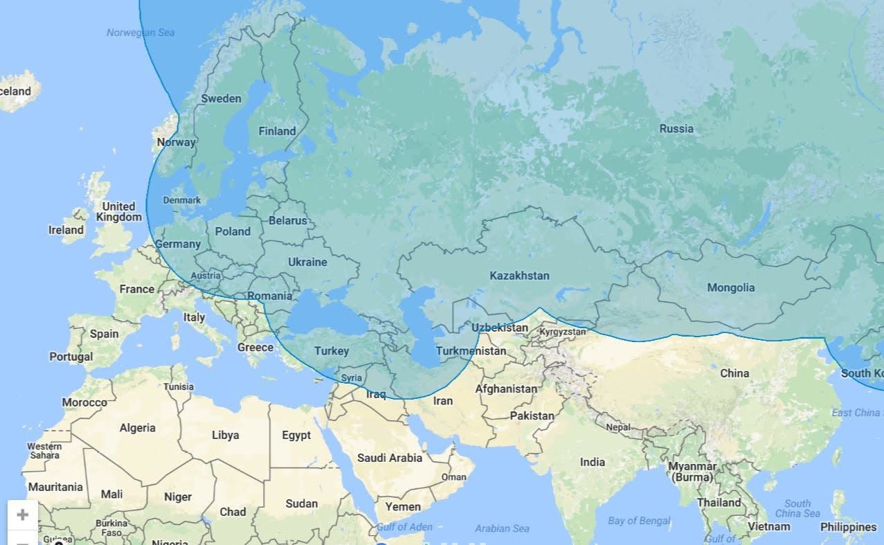 Click to enlarge area of russia military reach