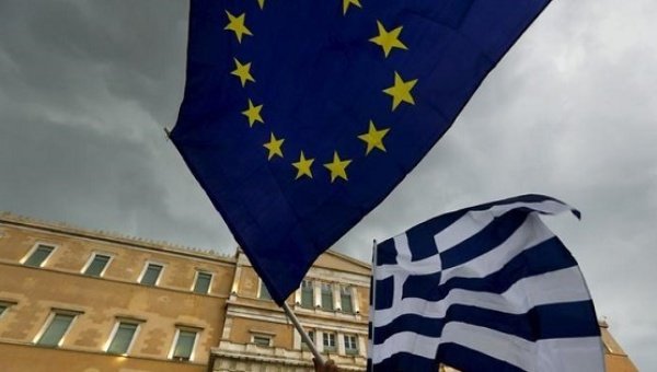 Greece EU flags