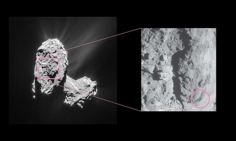 Click to enlarge comet outburst location
