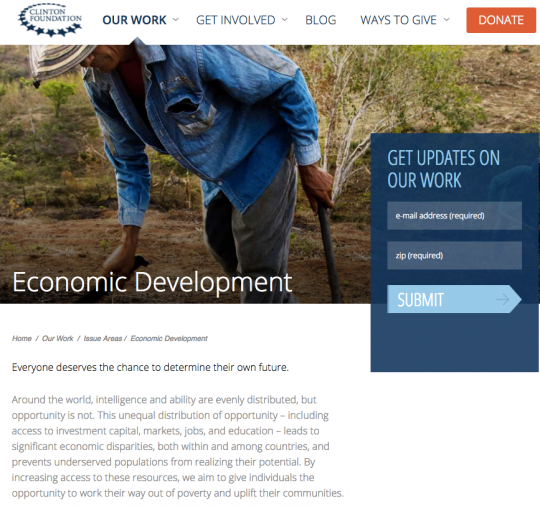 Click to enlarge clinton foundation page