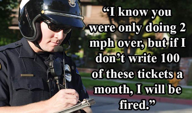 cop speeding ticket quotas