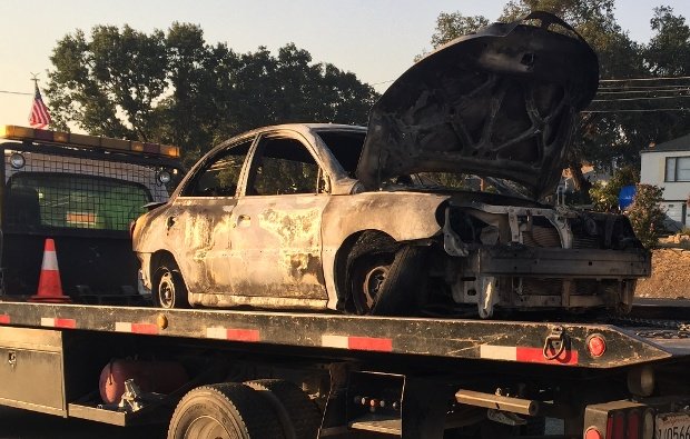 burnt car