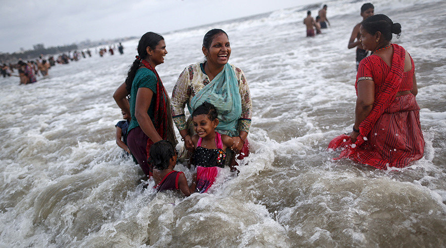 Indian women on beach