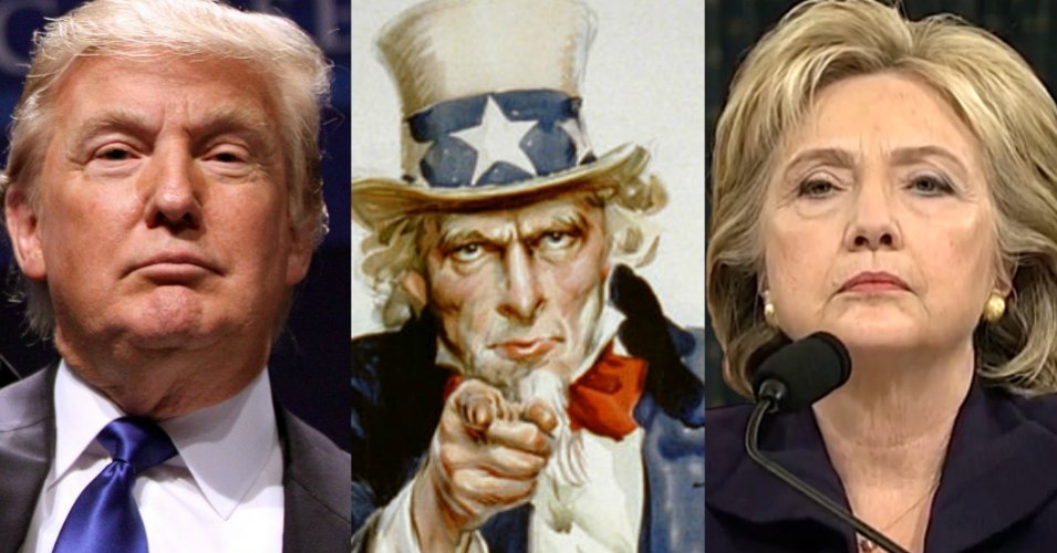 Trump, Uncle Sam and Clinton