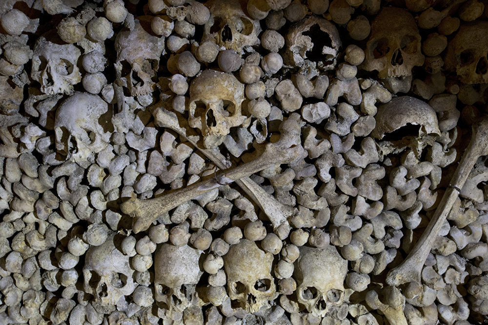 Click to enlarge catacombs remains