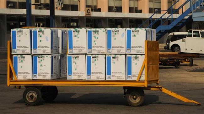 Click to enlarge medical shipment from Cuba at Damascus