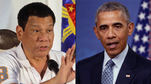 Click to enlarge Philippine President Rodrigo Duterte and U.S. President Barack Obama