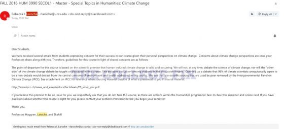 global warming letter