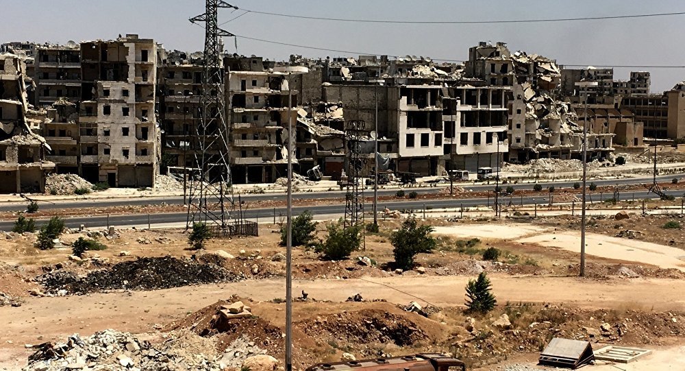 Damaged Aleppo buildings