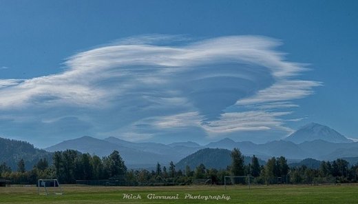 Lenticular clouds over Washington state
