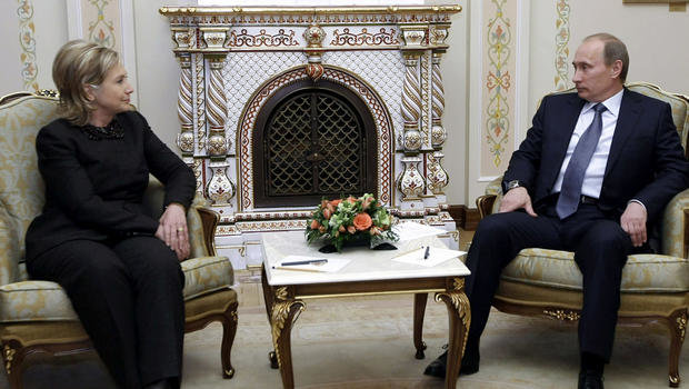 Hillary Clinton and Vladimir Putin