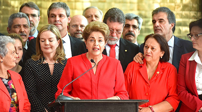 Rousseff and podium