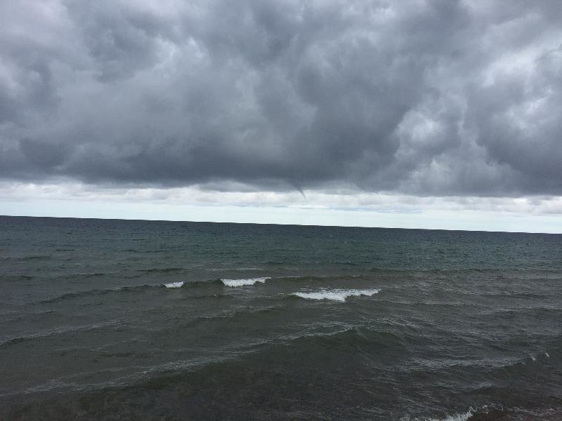 Click to enlarge Waterspout over Lake Superior, MI