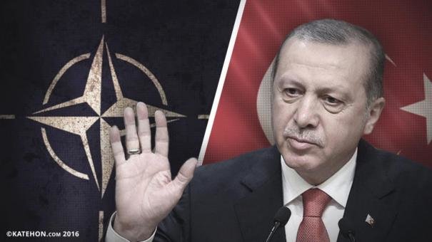 Erdogan and NATO symbol