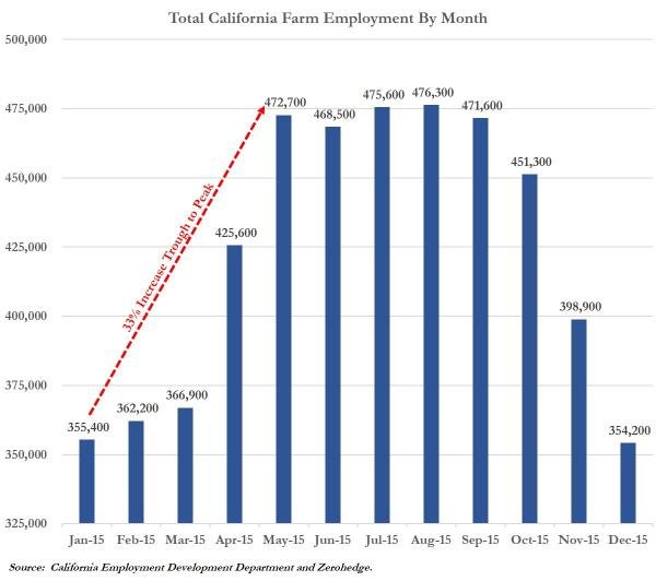 California farm employment chart