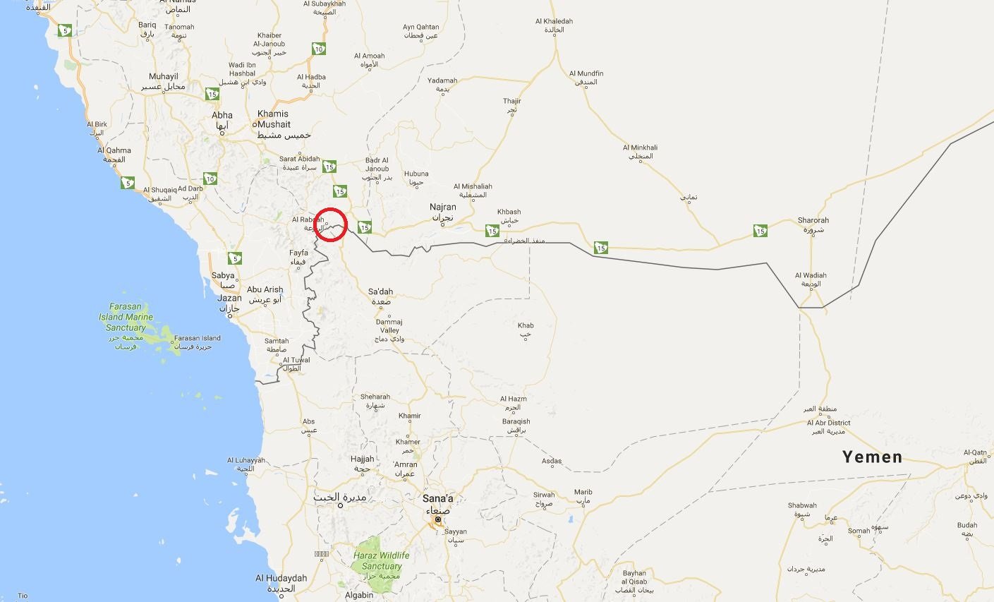 Click to enlarge Map of Yemen-Saudi Arabia border