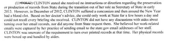 FBI doc on Clinton's health