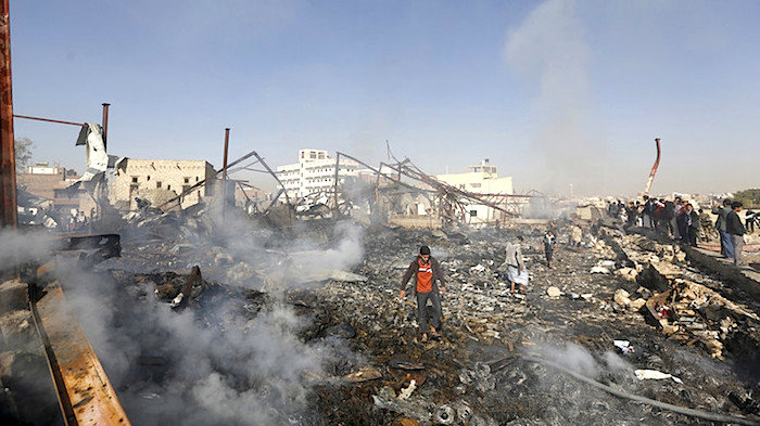 Bombing devastation Sanaa