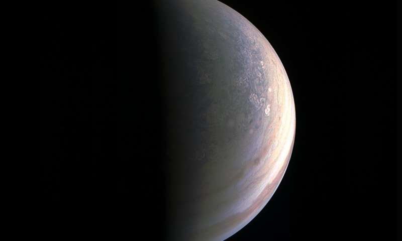 Click to enlarge Jupiter's north pole