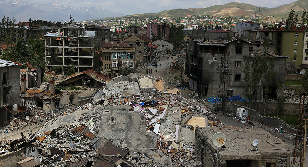 Damage in Turkey's Yuksekova city
