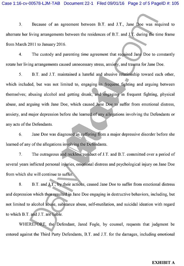 jared fogle documents