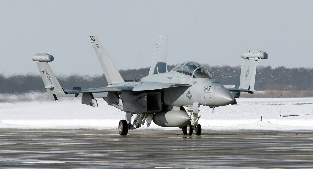 US Navy EA-18G Growler fighter jet