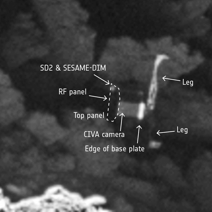 Click to enlarge Philae found