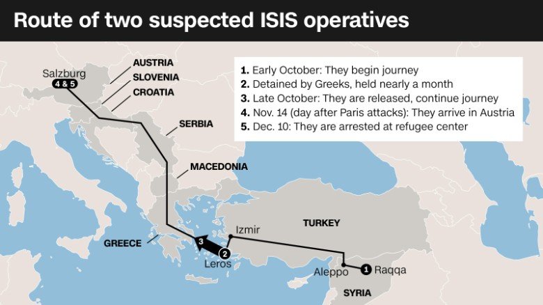 ISIS operatives map