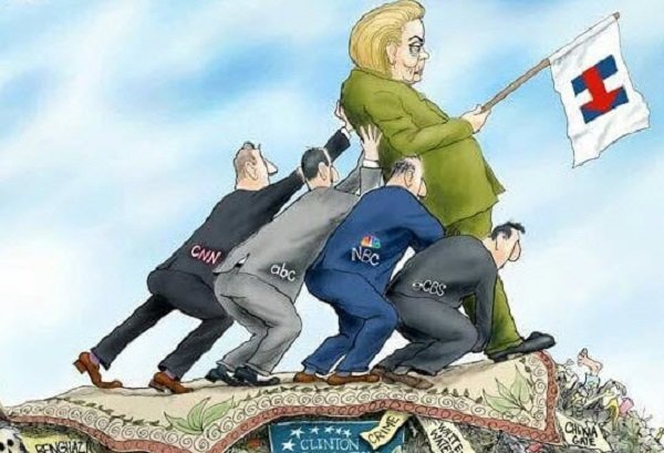 political cartoon of Hillary Clinton