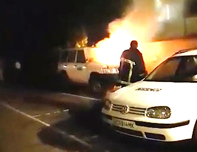 burning car