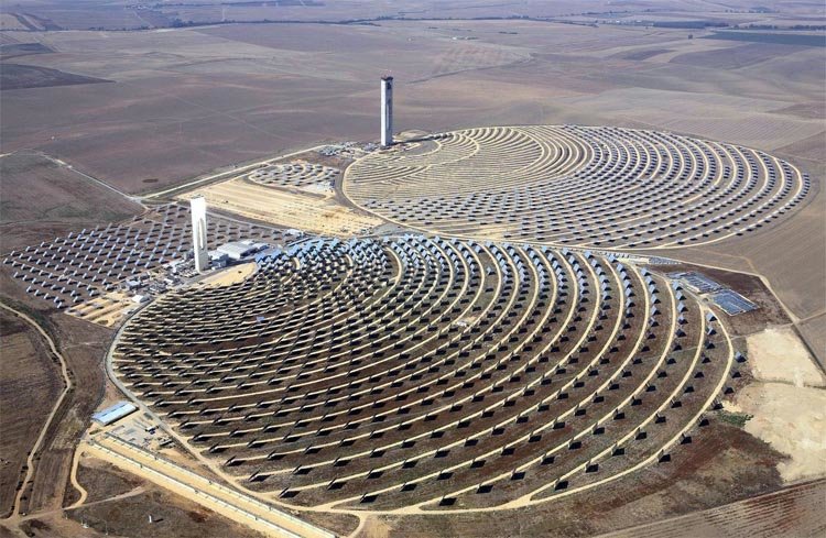 The solar tower plants in Sanlucar la Mayor, Spain had plenty of fuel on September 5th when the temperature at a nearby site may have set a new European monthly heat record of 46.4°C (115.5°F) on September 5th if valid. 
