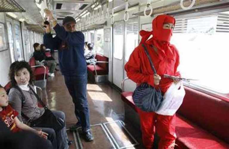 ninja on train