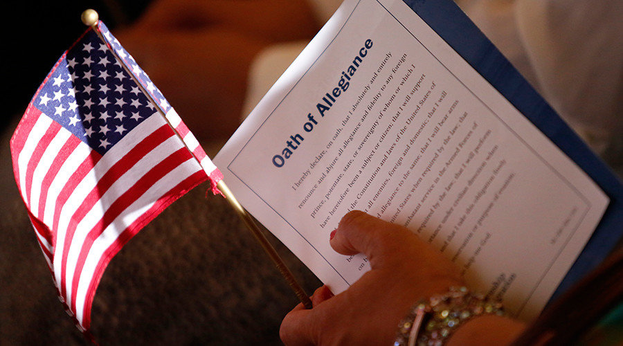 US flag and Pledge of Allegiance