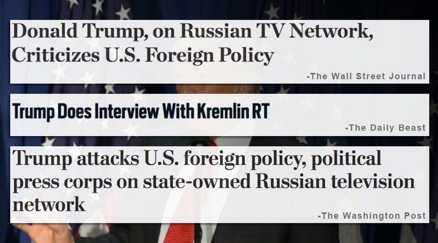 headlines from Trump RT interview